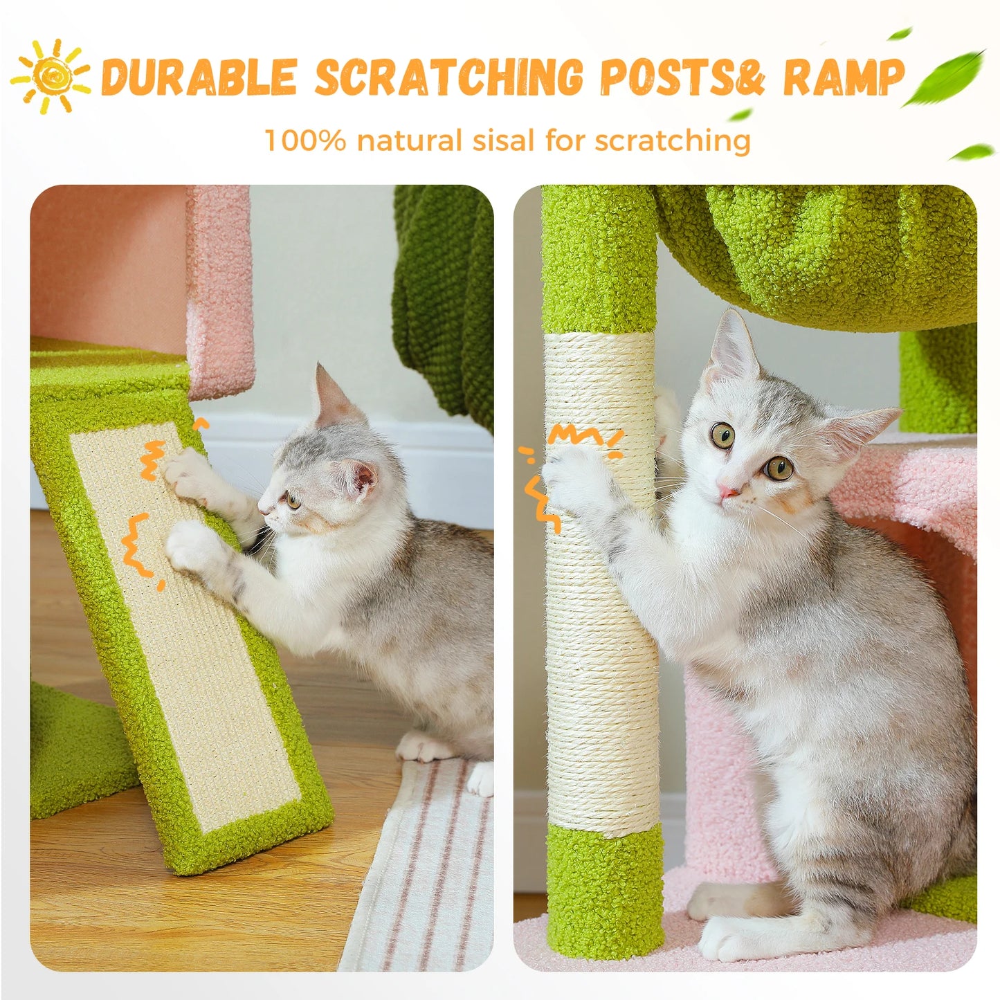 Large Cat Tree for Indoor Cats Multi-Level Tower with Spacious Condos Sisal Scratching Pad House Accessories Cat Toys