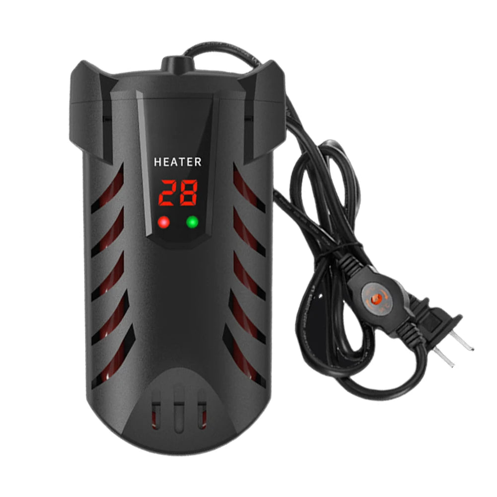 Aquarium Submersible Heater with Suction Cup | Fish Tank Thermostat Dual Probe Temperature | Adjustment Digital Display