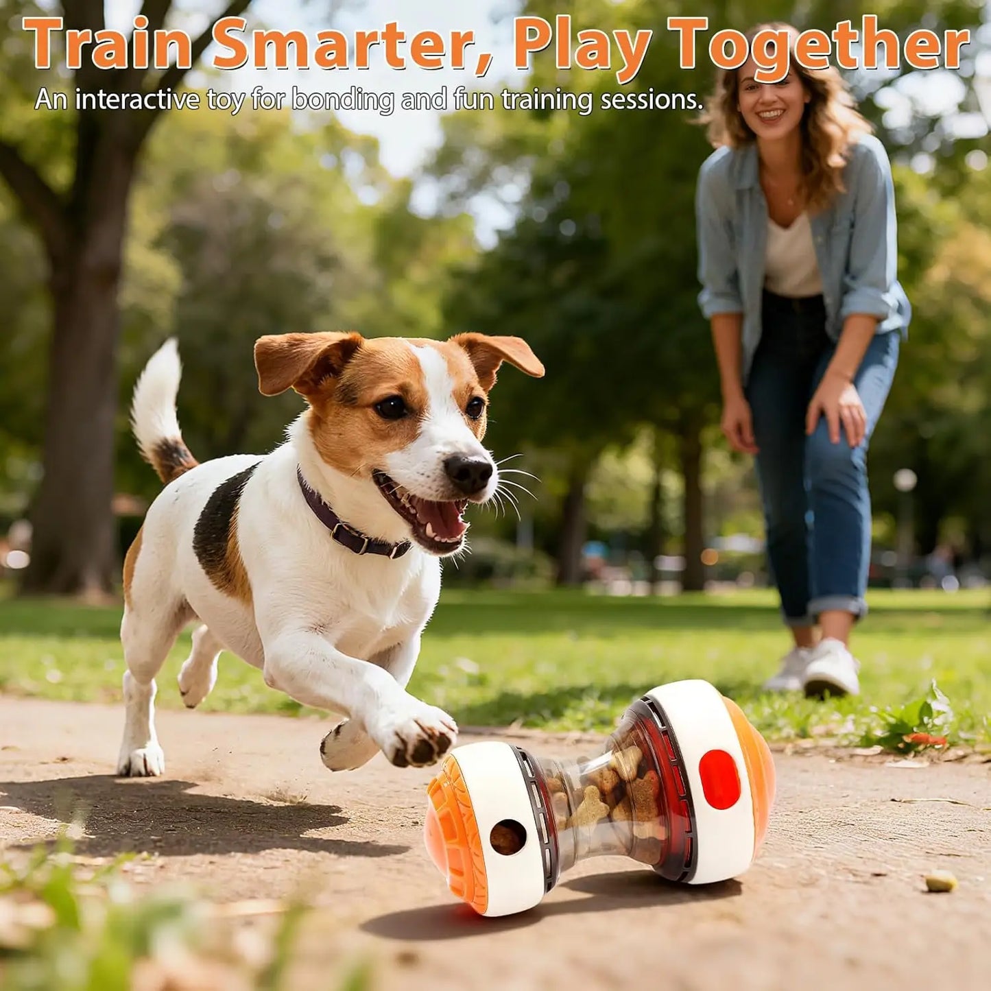Interactive dog toys for small dogs - Adjustable Treat Dispensing Ball Food Dispenser Slow Feeder, Puppy Enrichment Training Toy