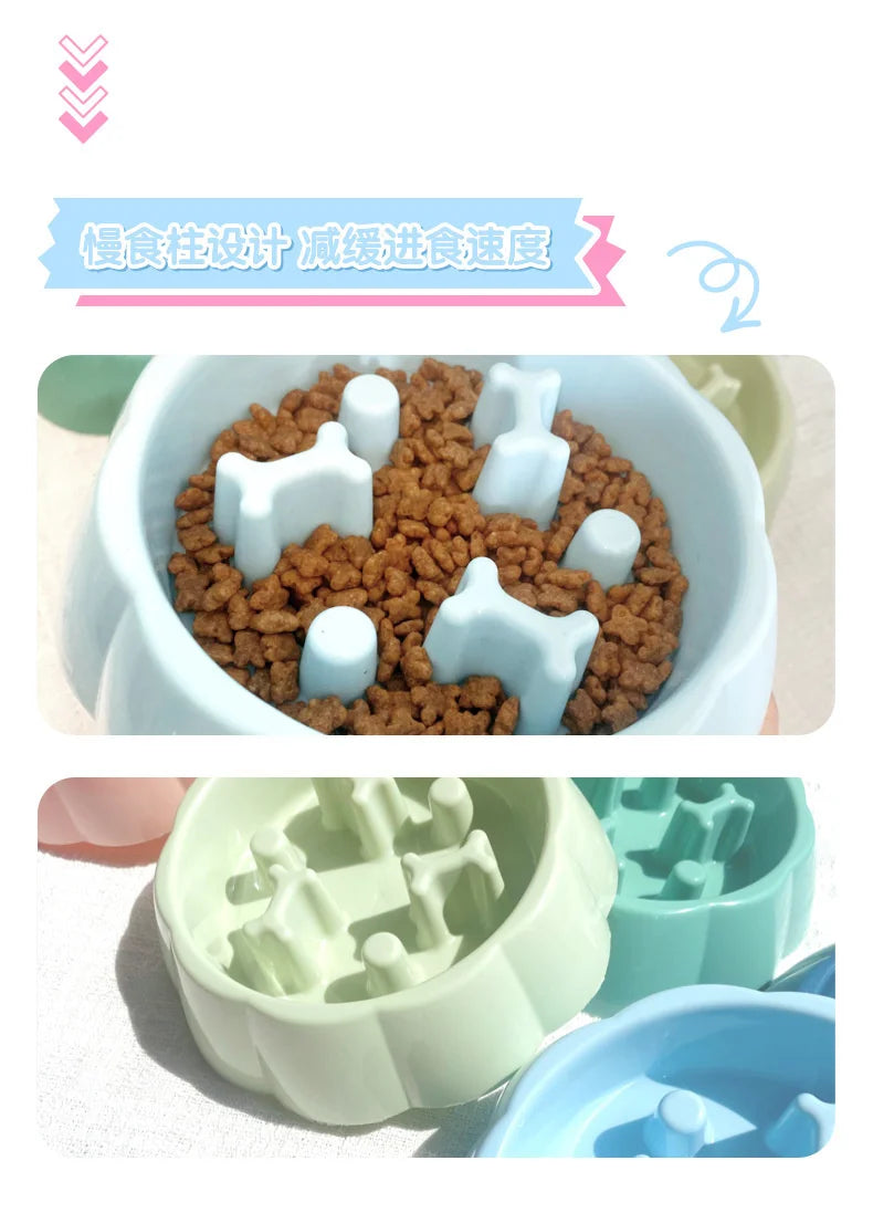Slow Feeder  Bowl Anti-choking Plastic Dog and Cat Puzzle Food Bowl, For Anxiety Relief