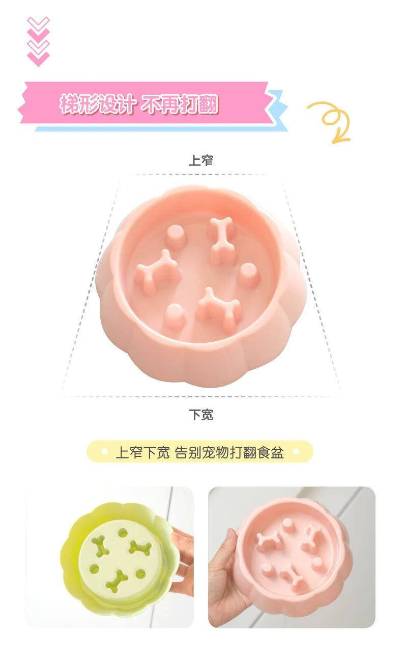 Slow Feeder  Bowl Anti-choking Plastic Dog and Cat Puzzle Food Bowl, For Anxiety Relief