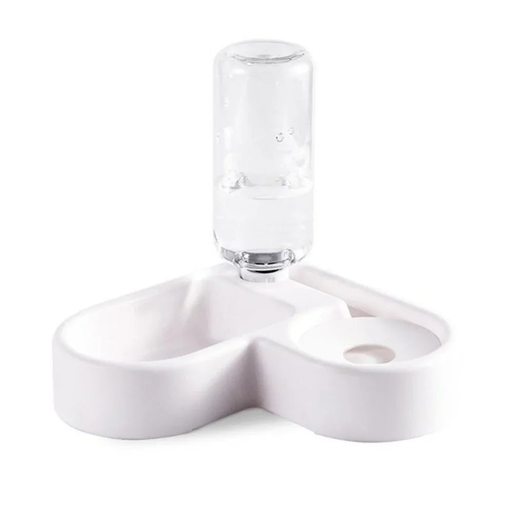 Automatic Pet Feeder & Water Bowl 500ml, Portable Slow Feeder Dish for Cat & Dog
