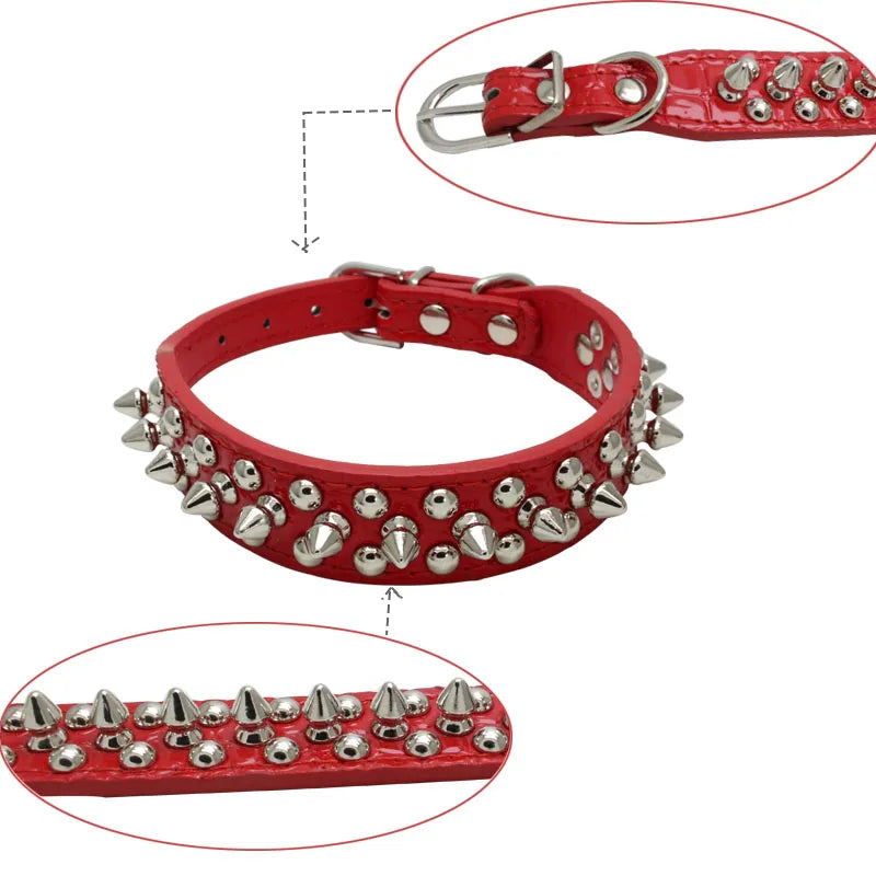 High Quality Dog Rivet Collar and Leash Set | Anti Bite  Collars for Medium Large Dogs