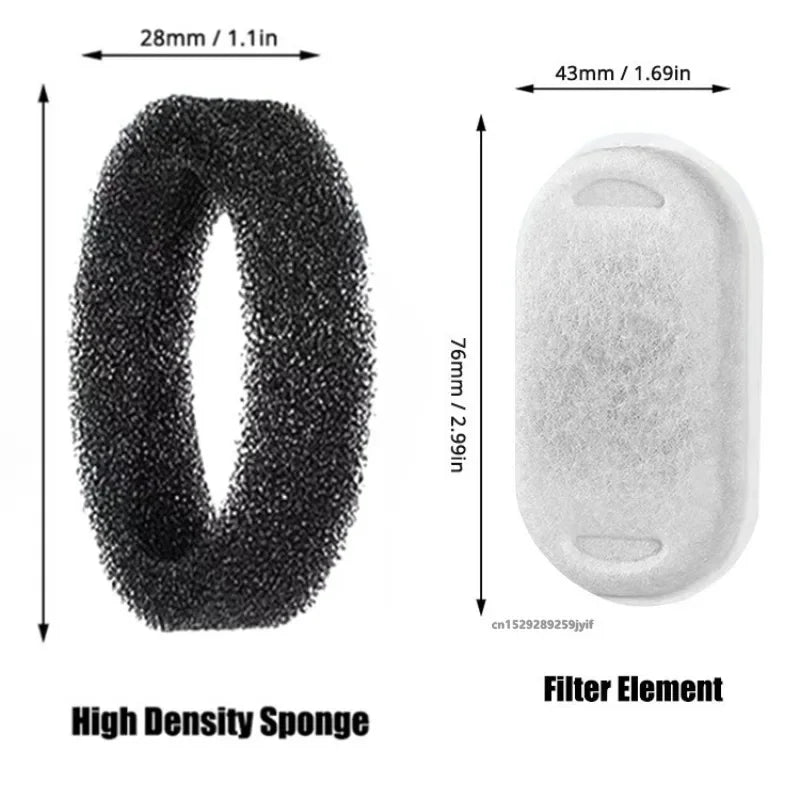 Set of 6/12 Water Fountain Activated Carbon Replacement  Filter For Cat/Dog Water Fountain Stainless Steel Dispenser Feeders