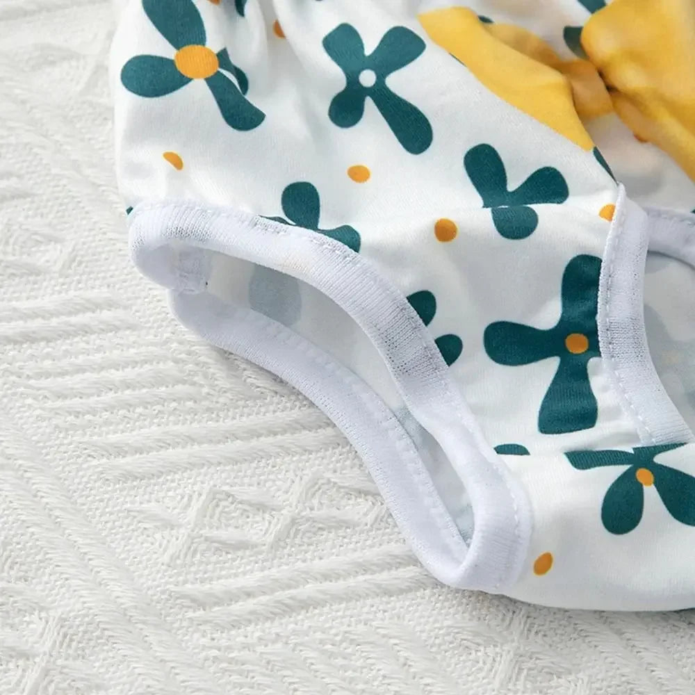 Washable Dog Physiological Pants | Cartoon Print Leakproof Dog Menstrual Pants | Breathable Cute Diaper