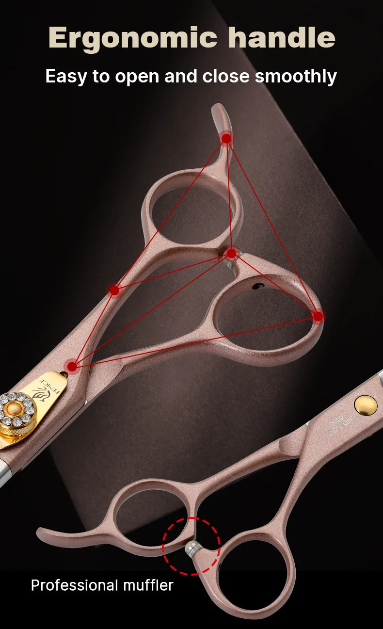 Fenice High-grade 7.5inch JP440C Steel Specials pet grooming thinner scissors Thinning rate 35%