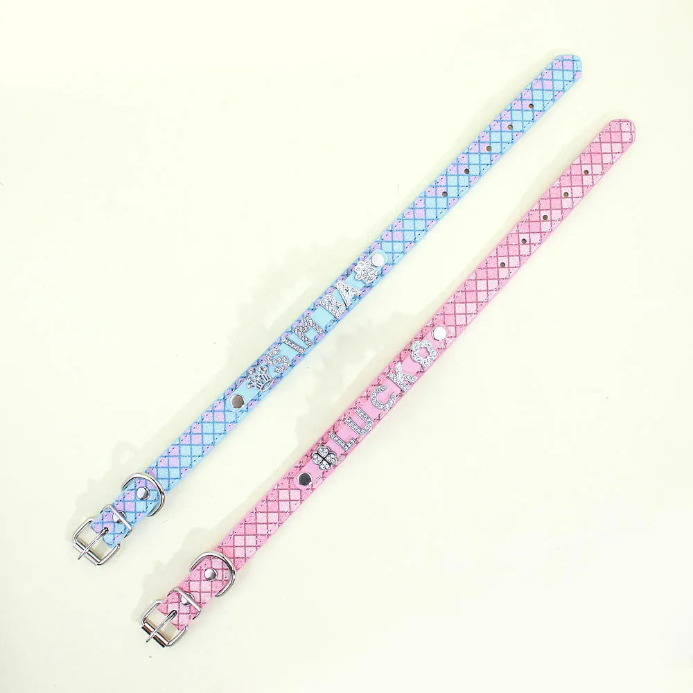 Bling Rhinestone Puppy Dog Personalized Small Dogs Chihuahua Collar Custom Cat Necklace Free Name Charms Pet Accessories