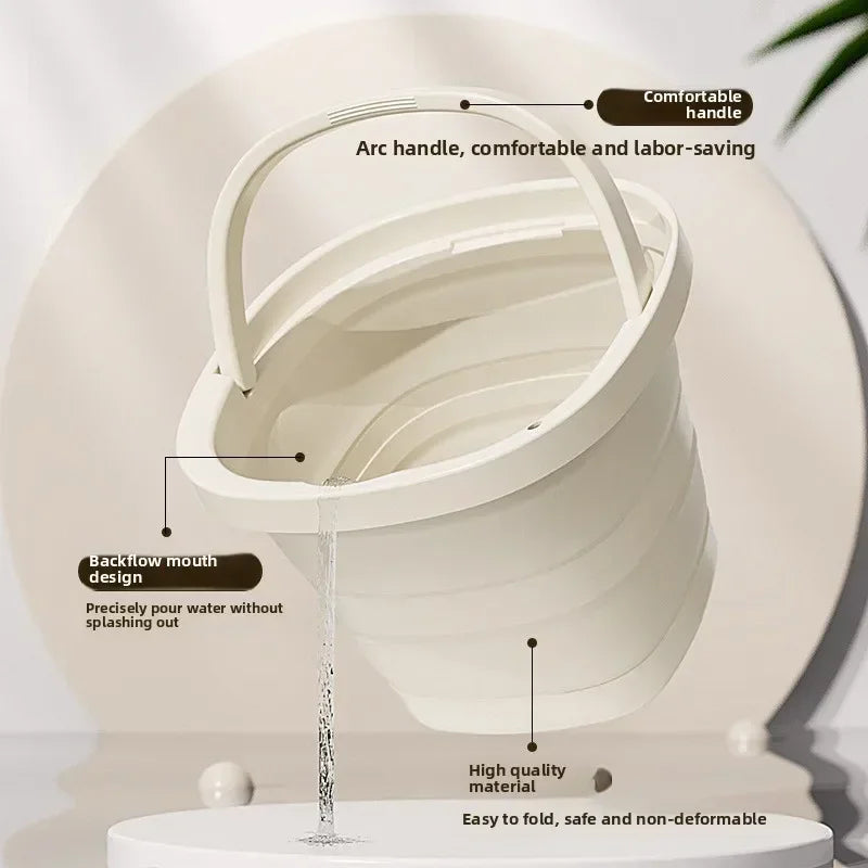 Multifunctional Folding Bucket 5/10L Portable Outdoor Fishing Bucket, Compact Thickened Collapsible Wash Basin