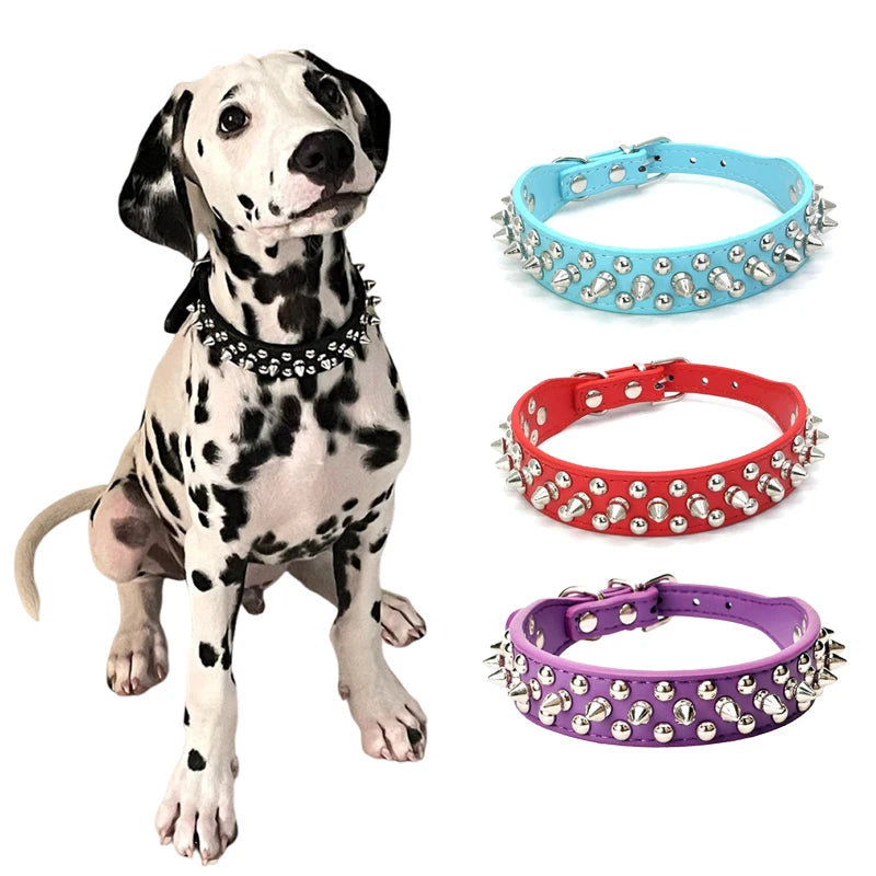 High Quality Dog Rivet Collar and Leash Set | Anti Bite  Collars for Medium Large Dogs