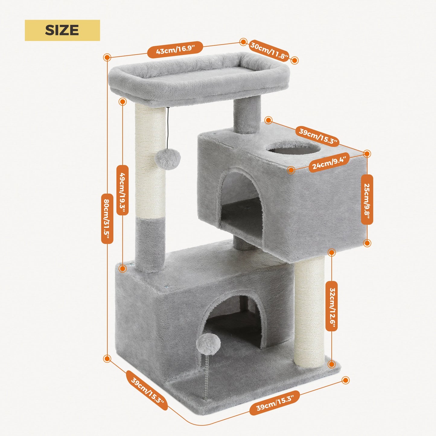 Large Cat Tree for Indoor Cats Multi-Level Tower with Spacious Condos Sisal Scratching Pad House Accessories Cat Toys
