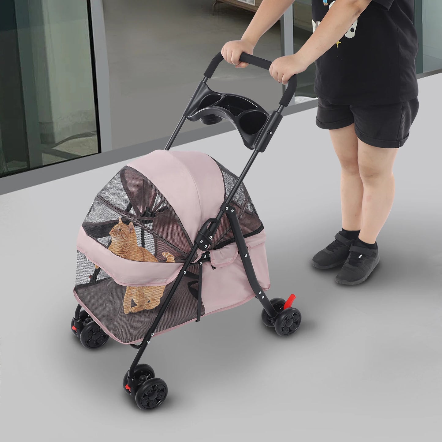 Foldable Lightweight Pet Cart For Small To Medium Dogs And Cats |  Outdoor Dog Walking Is Effortless