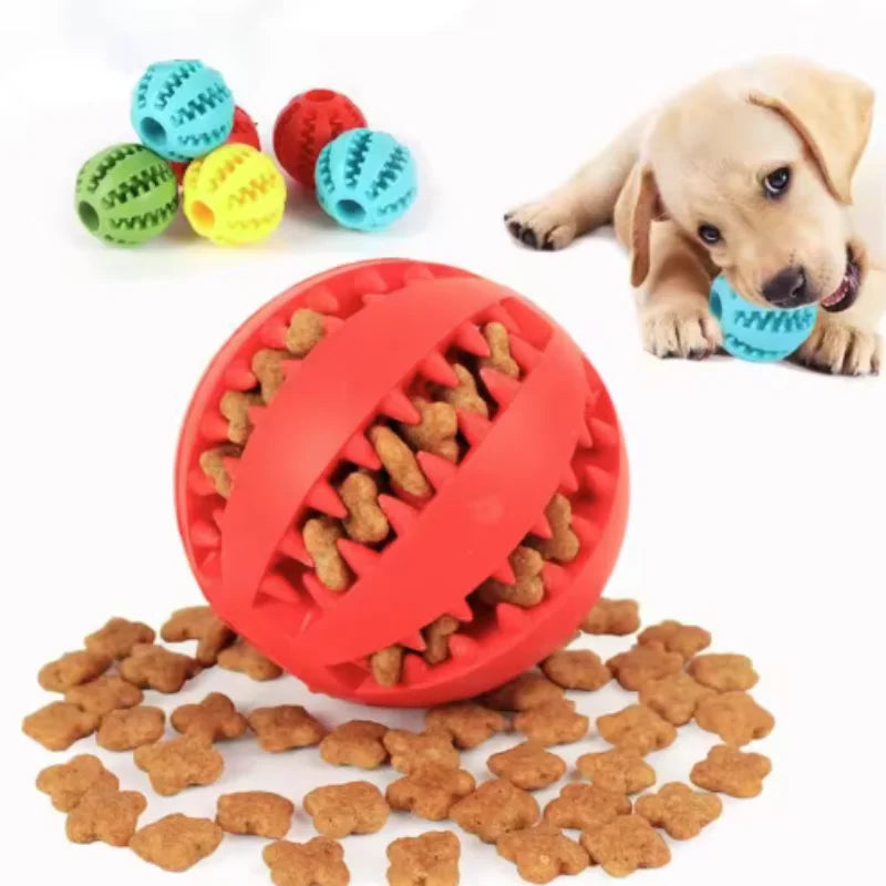 Interactive Rubber Ball | Puppy Chewing Toys | Tooth Cleaning Ball | Treat Feeder Silicone Toy For and Dogs