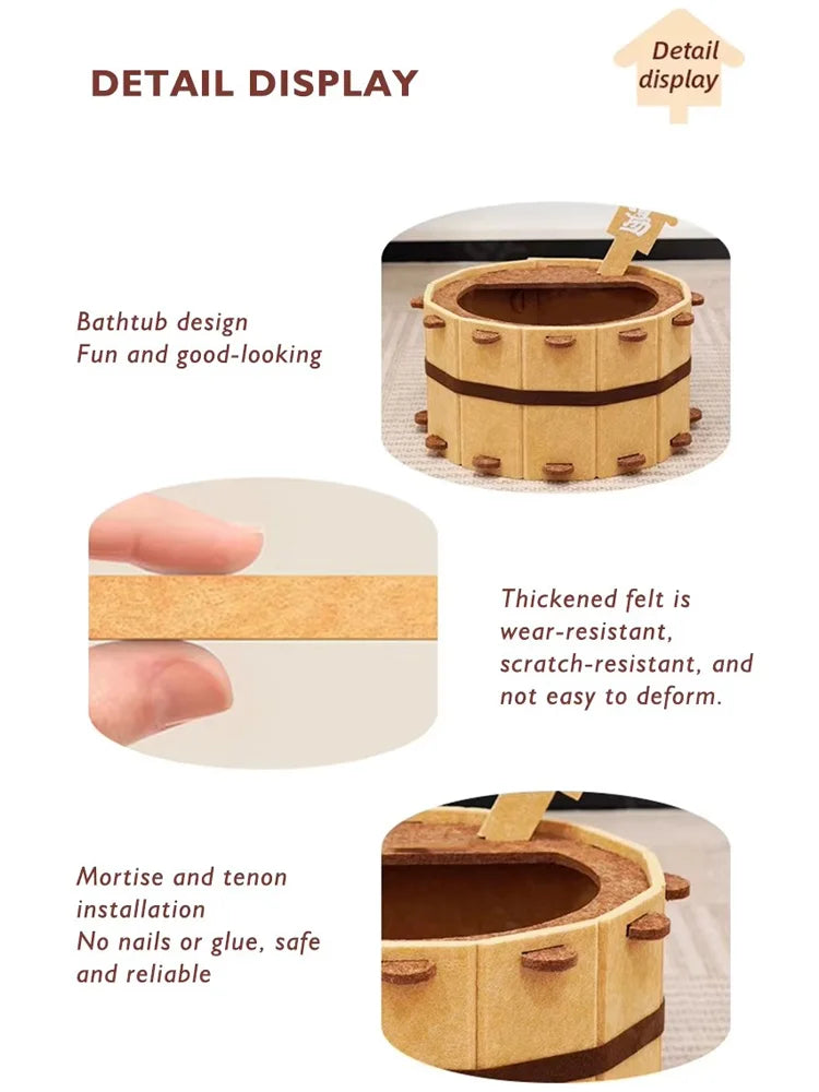 Sturdy Soft Comfortable Pet Nest | Four Seasons Bathtub Cat House | Semi-Enclosed Cat Bed For Claw Sharpening/Sleeping