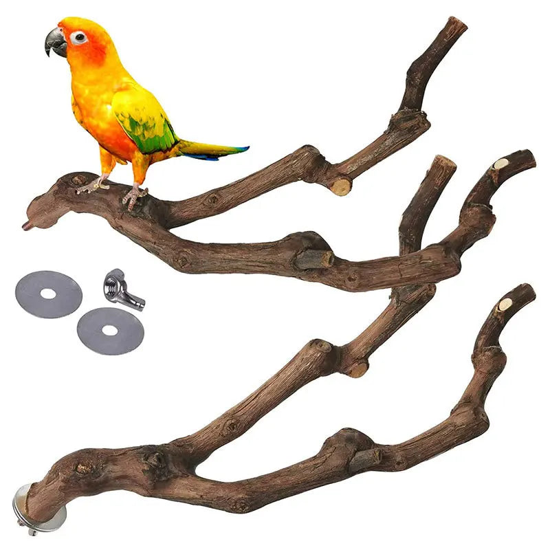 Standing Stick Wild Grape Wood Pole for Parrot/Cockatiel/Parakeet | Bite Claw Grinding Toy Bird Cage Accessories