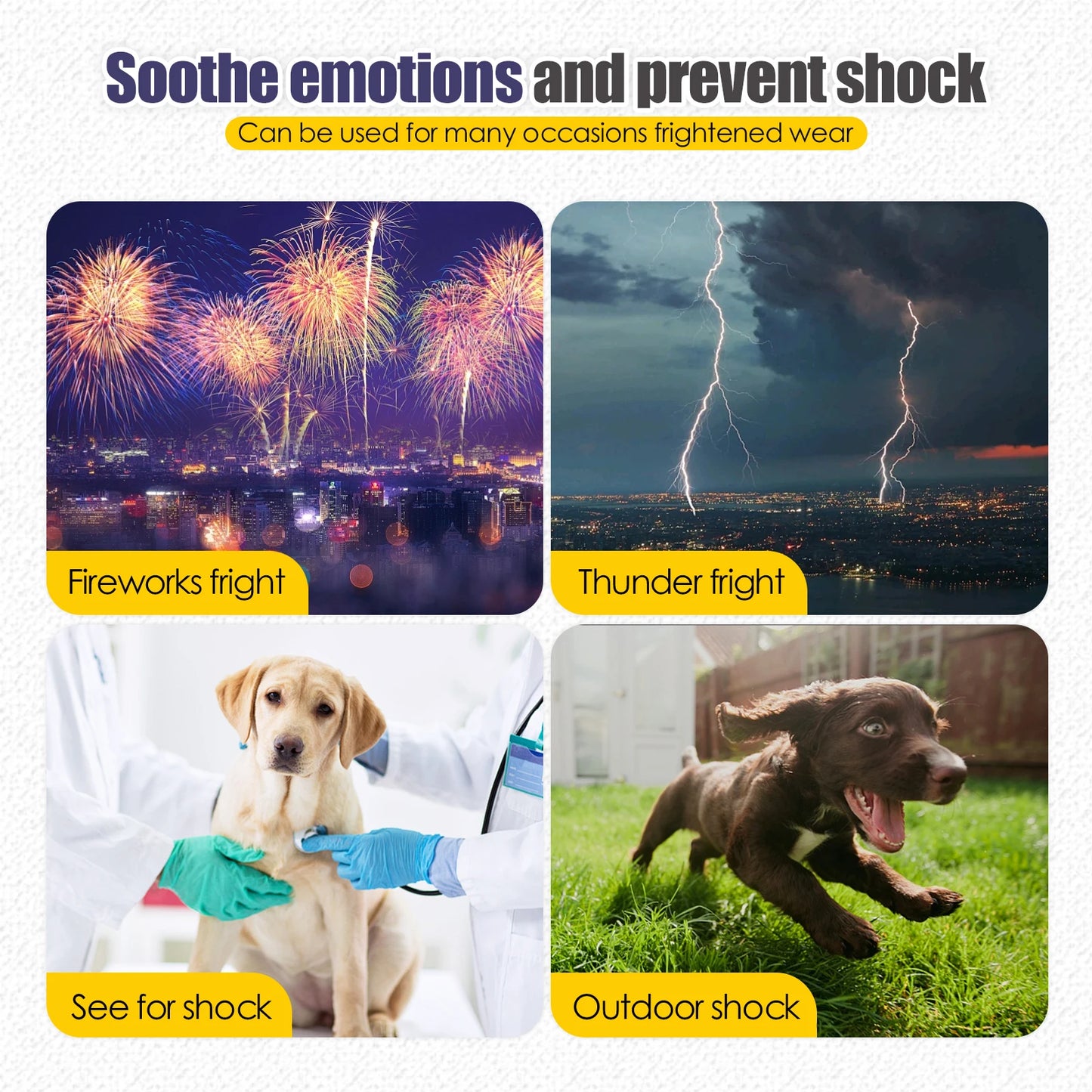 Anxiety Vest and Coat-Keep Pet Calm, Jacket for Thunder, Fireworks, Anti Anxiety Vest for Dogs and Cat Body and Ear
