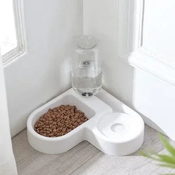 Automatic Pet Feeder & Water Bowl 500ml, Portable Slow Feeder Dish for Cat & Dog