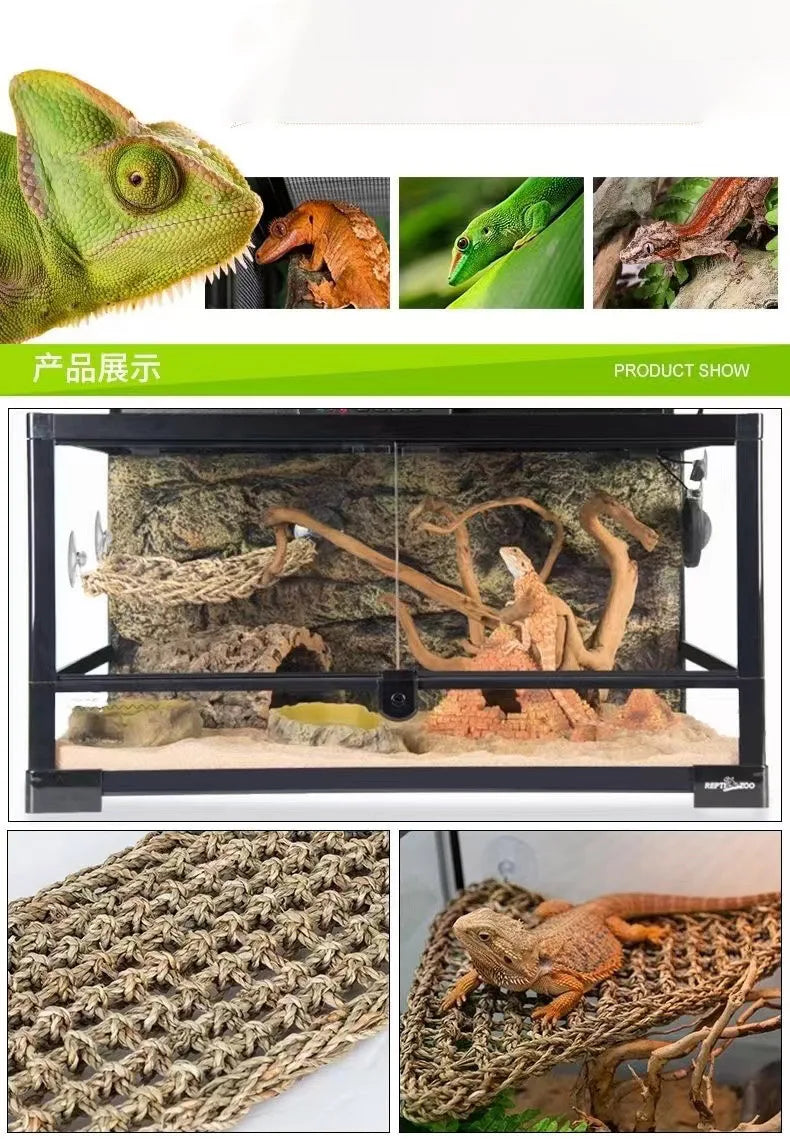 Bearded Dragon Hammock, Reptile Lounger for Chameleon Lizards, Gecko, Snakes, Iguana, Reptiles  Pet Bed Swing