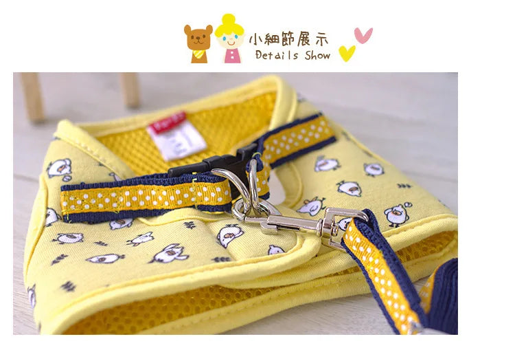 Dog Harness Vest |  Pet Collar And Leash Set | Soft Adjustable Designer Custom | For Cats and dogs