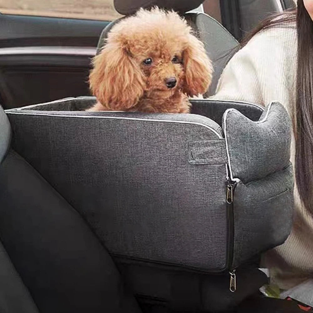 Multipurpose Center Console Dog Car Seat with Shoulder Straps Portable Pet Booster Seats for Small Dogs