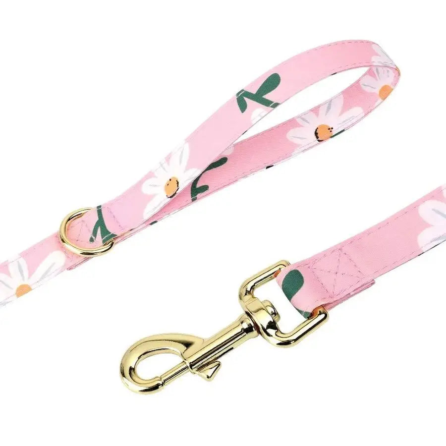 Cute Girl Dog Collars | Adjustable Dog Collar and Leash Set with Flower Soft Mesh Vest Harness