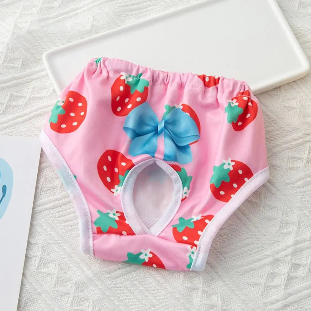 Washable Dog Physiological Pants | Cartoon Print Leakproof Dog Menstrual Pants | Breathable Cute Diaper