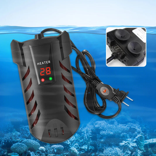 Aquarium Submersible Heater with Suction Cup | Fish Tank Thermostat Dual Probe Temperature | Adjustment Digital Display