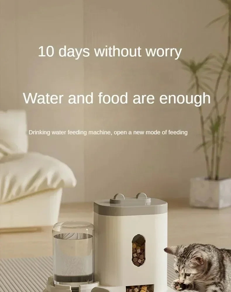 Automatic Feeder Dog/Cat Food Bowl With Water Fountain | Large Capacity | Food Storage Dispenser Container