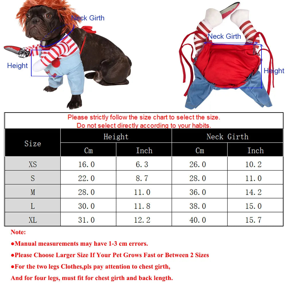 Halloween Cosplay Costumes For Small Medium Dog/ Cats Creative Pet Party Jumpsuits Soft Warm  Coat