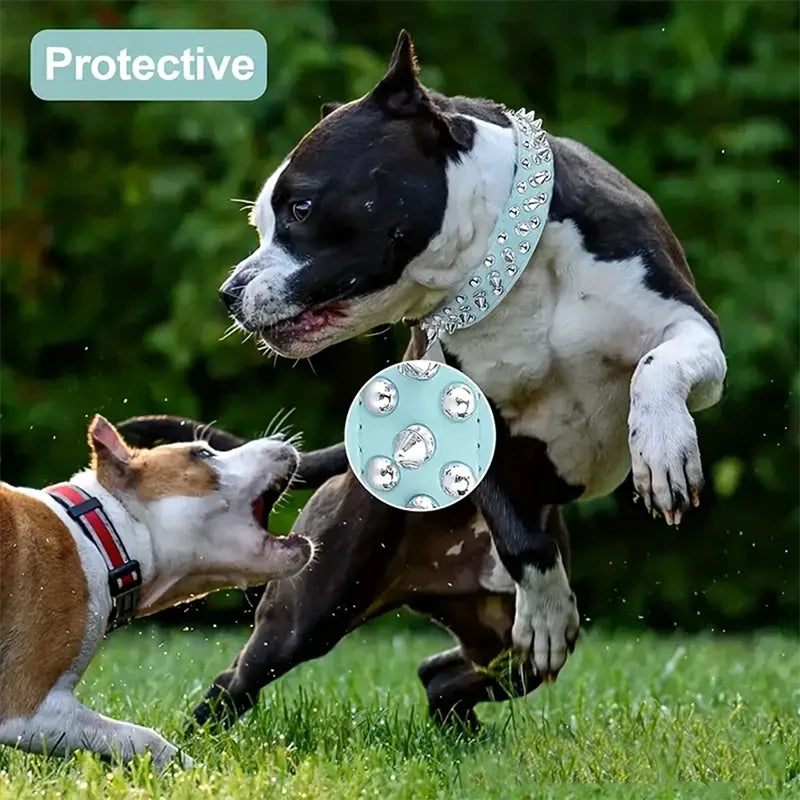 High Quality Dog Rivet Collar and Leash Set | Anti Bite  Collars for Medium Large Dogs