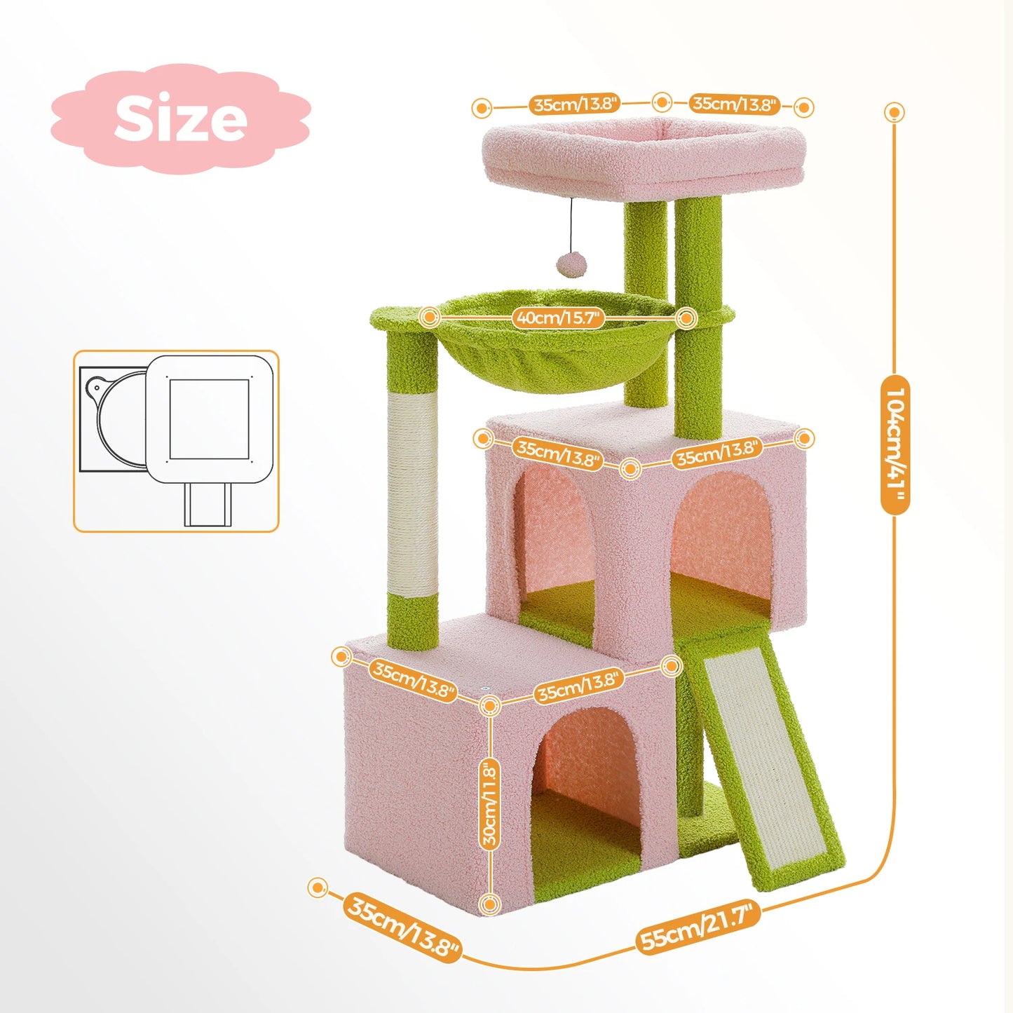 Large Cat Tree for Indoor Cats Multi-Level Tower with Spacious Condos Sisal Scratching Pad House Accessories Cat Toys