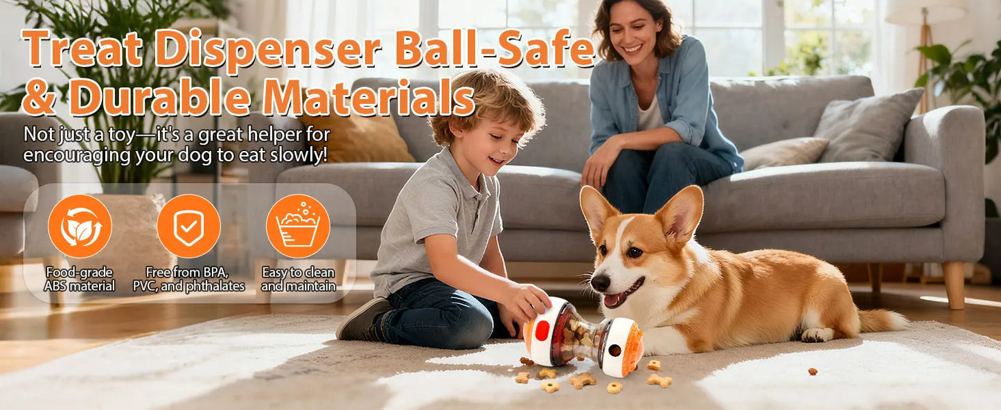 Interactive dog toys for small dogs - Adjustable Treat Dispensing Ball Food Dispenser Slow Feeder, Puppy Enrichment Training Toy