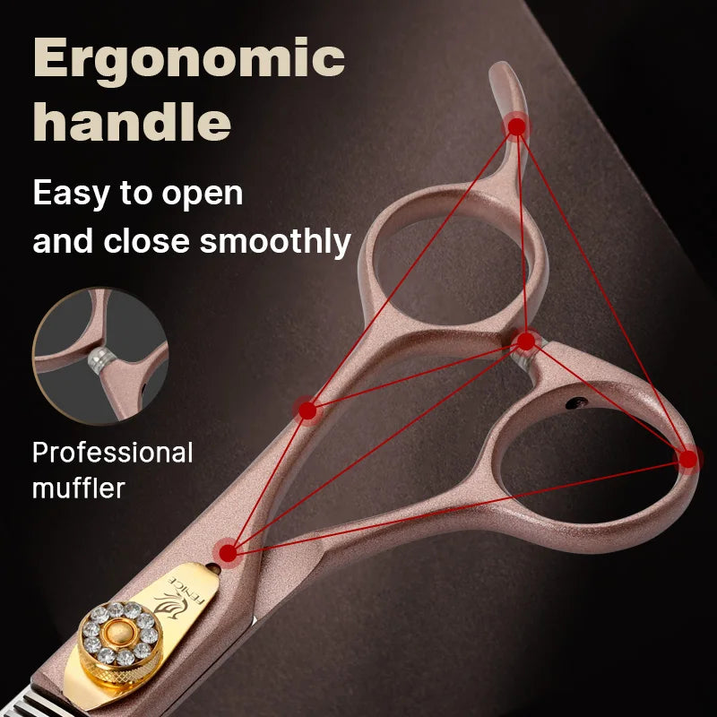 Fenice High-grade 7.5inch JP440C Steel Specials pet grooming thinner scissors Thinning rate 35%