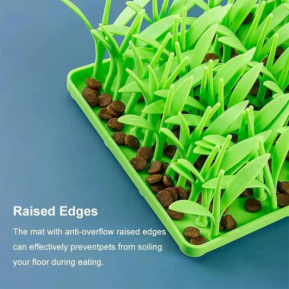 Pets slow feeder Silicone Grass Mat Dogs Snuffle Pad, Cats Licking Pad Non-slip