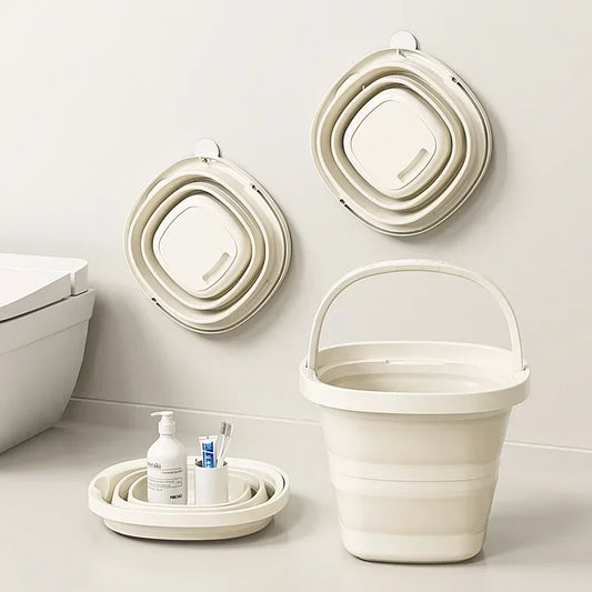Multifunctional Folding Bucket 5/10L Portable Outdoor Fishing Bucket, Compact Thickened Collapsible Wash Basin