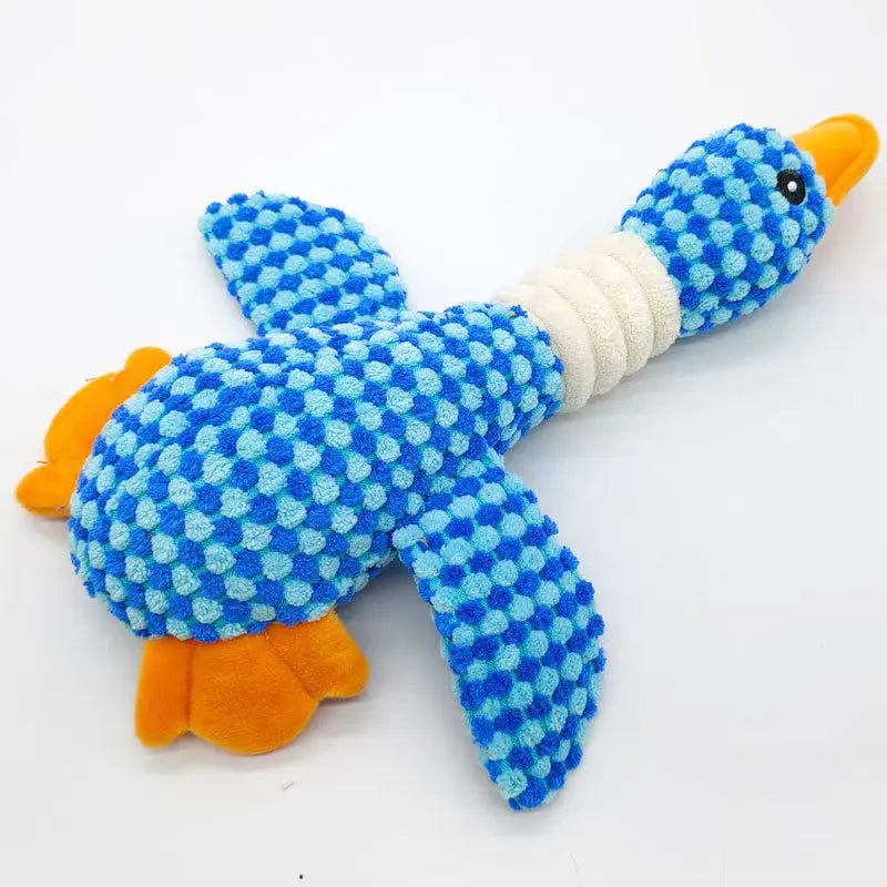 Indestructible Cat/Dog Toys for Aggressive Chewers | Squeaky Interactive Plush Duck Toy
