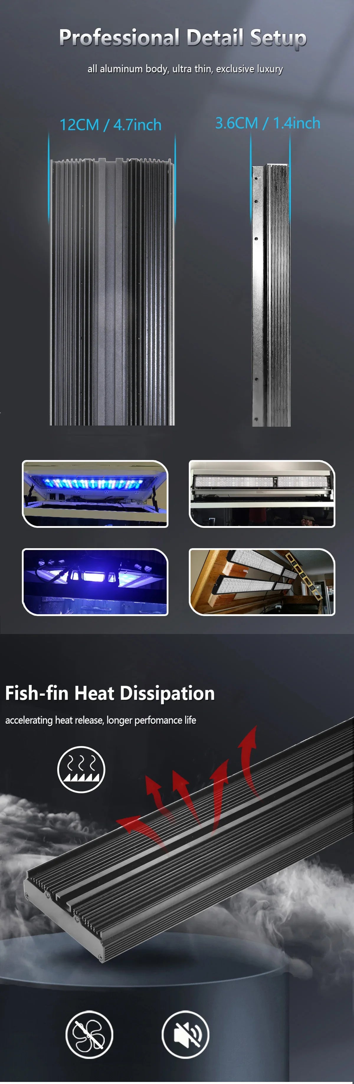NEW PopBloom WiFi Led Aquarium Light, Full Spectrum Marine Lamp For 60-240cm Reef Corals | Seawater Led Fish Tank Lights