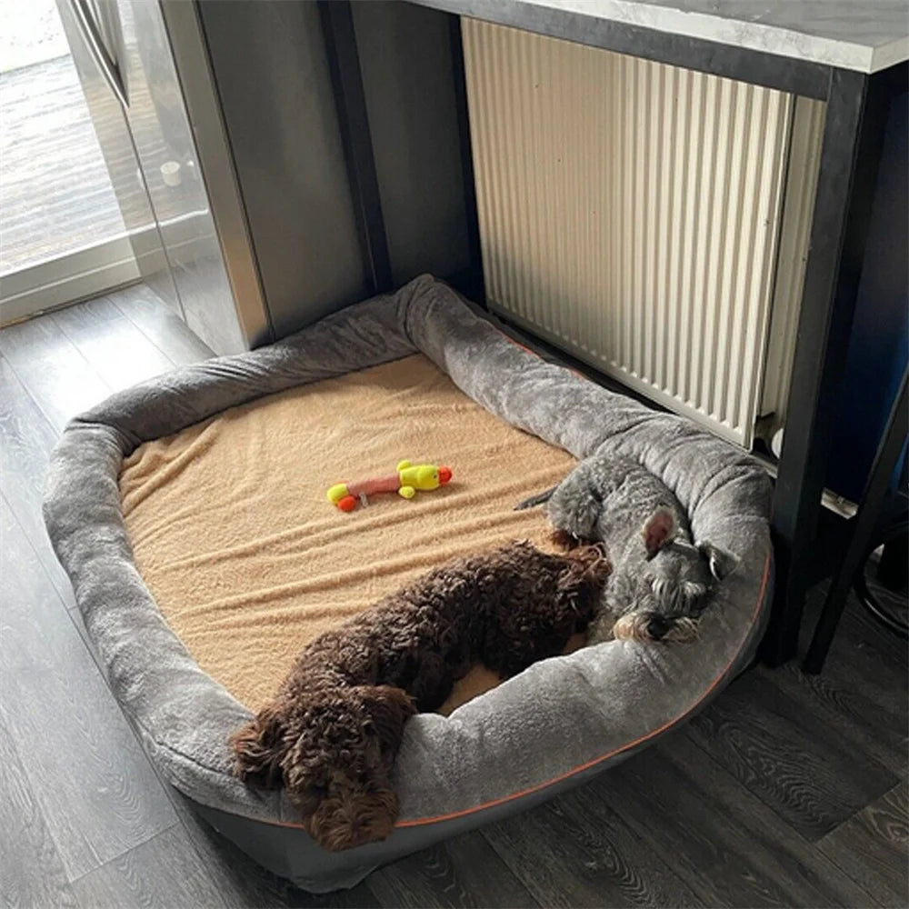 Jumbo Large Orthopedic Dog Bed Memory Foam | Waterproof Elevated Cushion Warm Puppy Bolster Couch Removable Cover