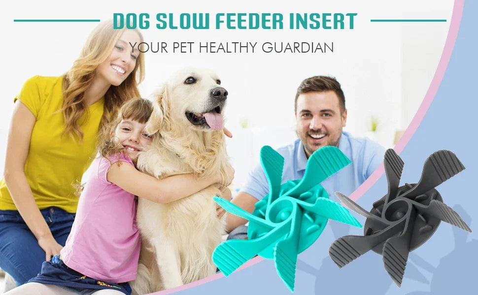 Pet Feeder Plugin Powerful Suction Cup, Slow Food Anti Choking Bowl,  Convenient Easy Clean Extended Dogs Eating Time