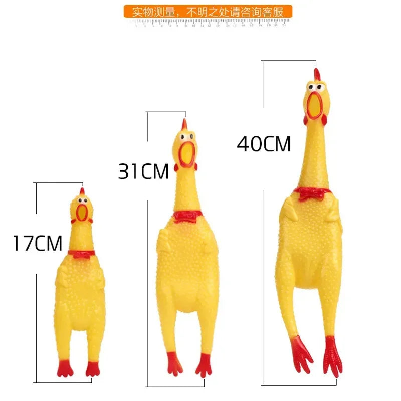 1PCS Screaming Chicken Squeezing Sound Toy | Dog Chew,  Durable And Fun Yellow Rubber  Chicken