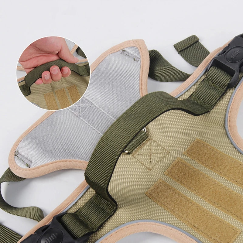 Dog Harness Reflective Medium/Large Dogs | Tactical Vest Big 1680D Waterproof Oxford Cloth