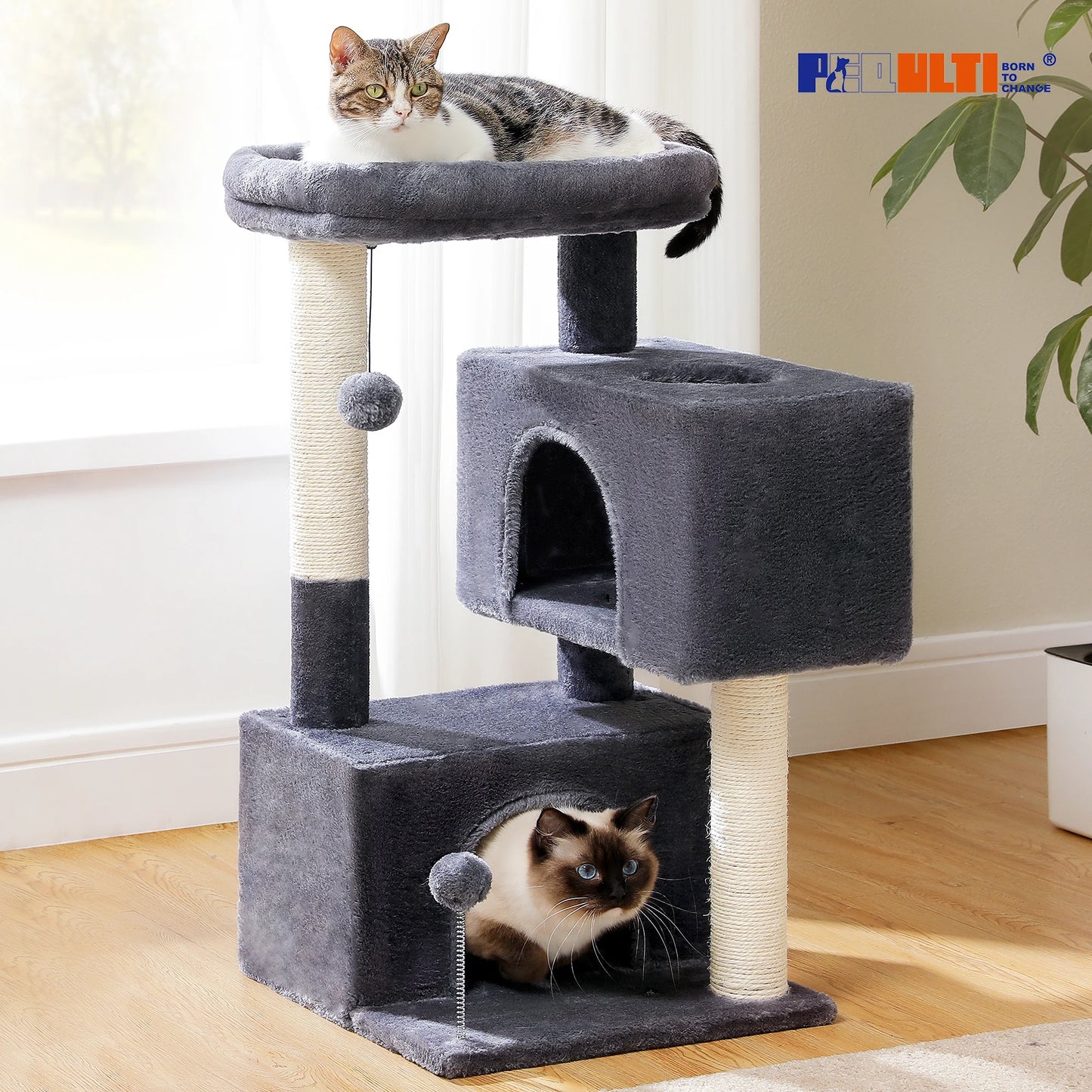 Large Cat Tree for Indoor Cats Multi-Level Tower with Spacious Condos Sisal Scratching Pad House Accessories Cat Toys