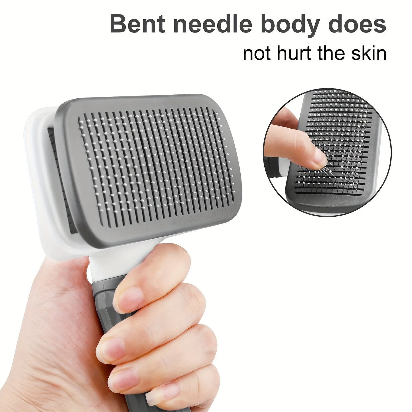 1pc Gentle Dog & Cat Grooming Brush - 1-Touch Detangling/3-Minute Deshedding, Ergonomic Handle, , Easy Clean