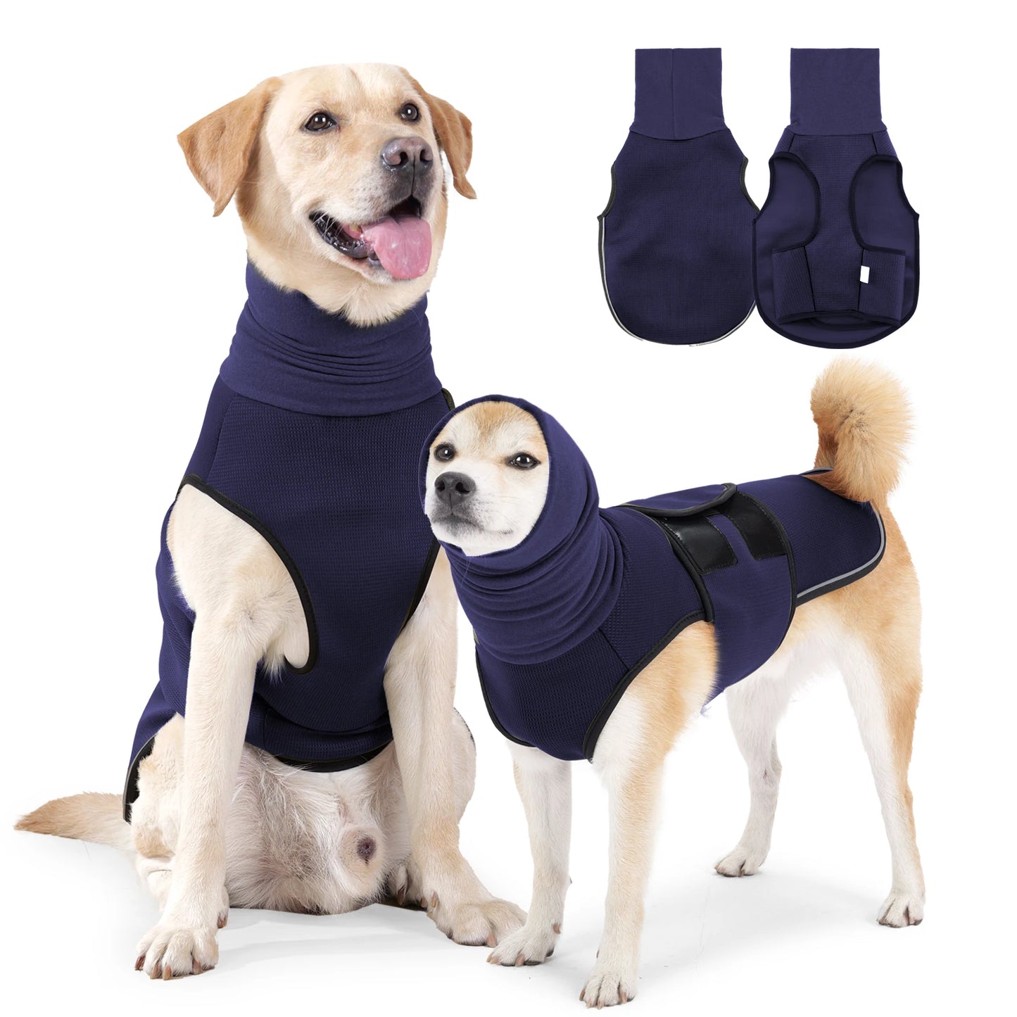 Anxiety Vest and Coat-Keep Pet Calm, Jacket for Thunder, Fireworks, Anti Anxiety Vest for Dogs and Cat Body and Ear