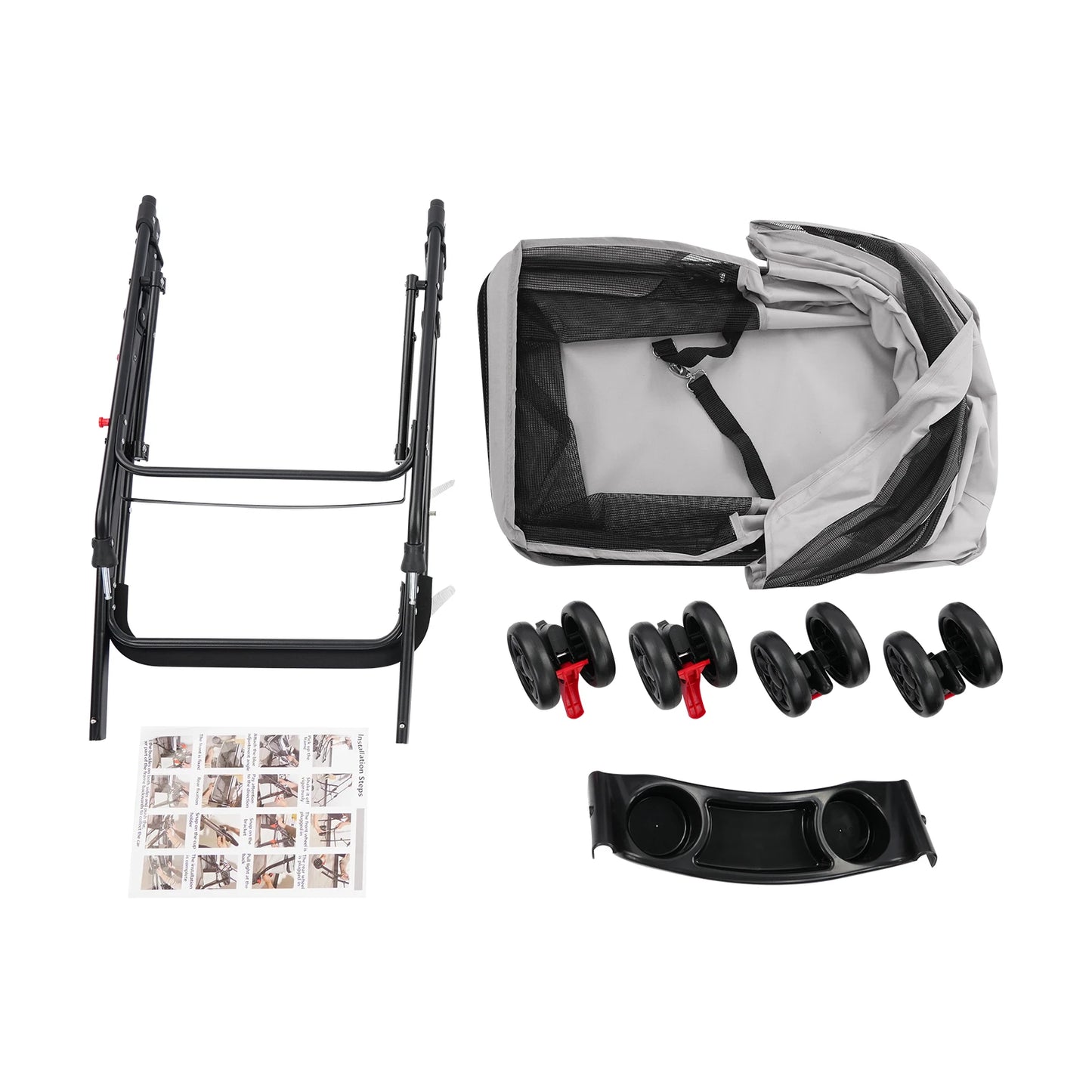 Foldable Lightweight Pet Cart For Small To Medium Dogs And Cats |  Outdoor Dog Walking Is Effortless