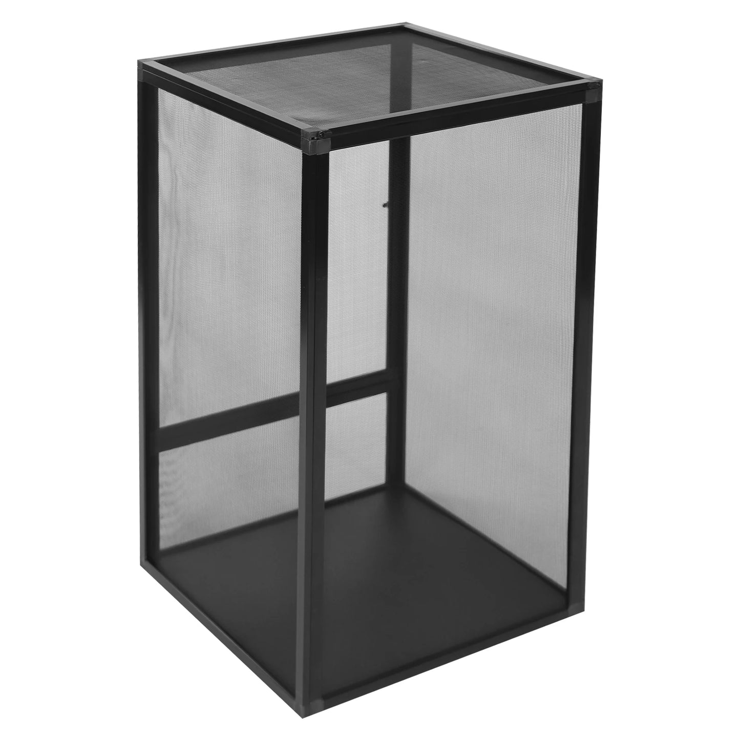 Micro Habitat Terrarium Enclosure, Rectangular Freestanding Reptile Feeding Box Pet Net Box Black 20kg