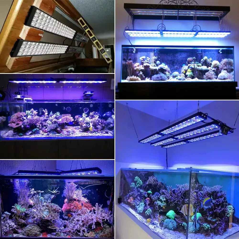 NEW PopBloom WiFi Led Aquarium Light, Full Spectrum Marine Lamp For 60-240cm Reef Corals | Seawater Led Fish Tank Lights