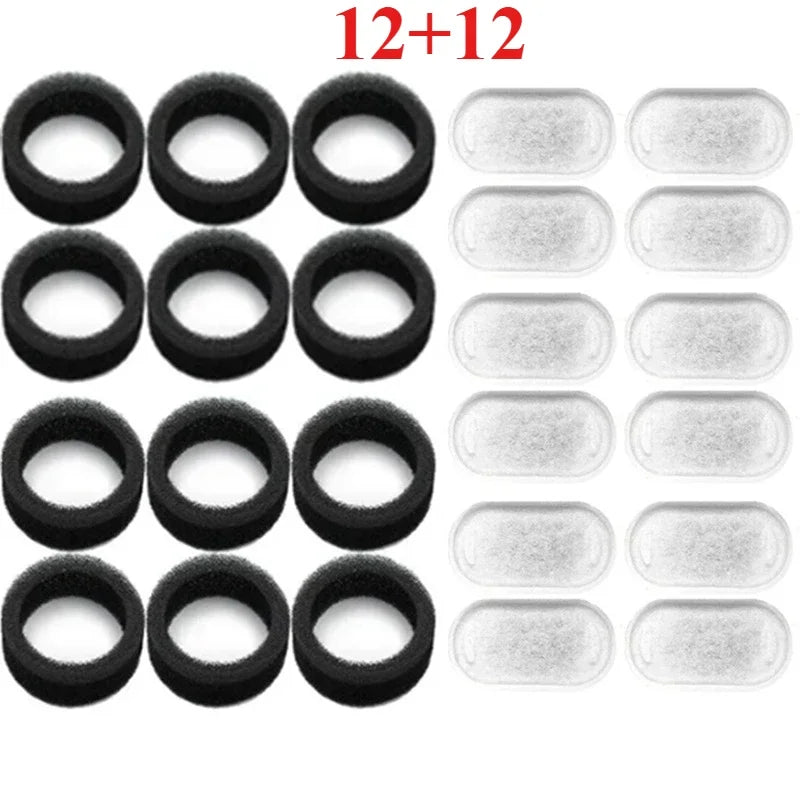 Set of 6/12 Water Fountain Activated Carbon Replacement  Filter For Cat/Dog Water Fountain Stainless Steel Dispenser Feeders