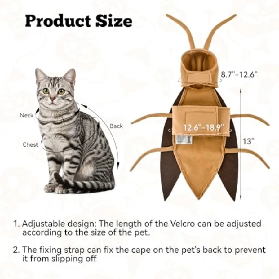 【Spot goods】Halloween Puppy and Cat Costume, Dog Cockroach Shaped Outfits Pet Festival Cosplay Apparel for Small Dogs Cats