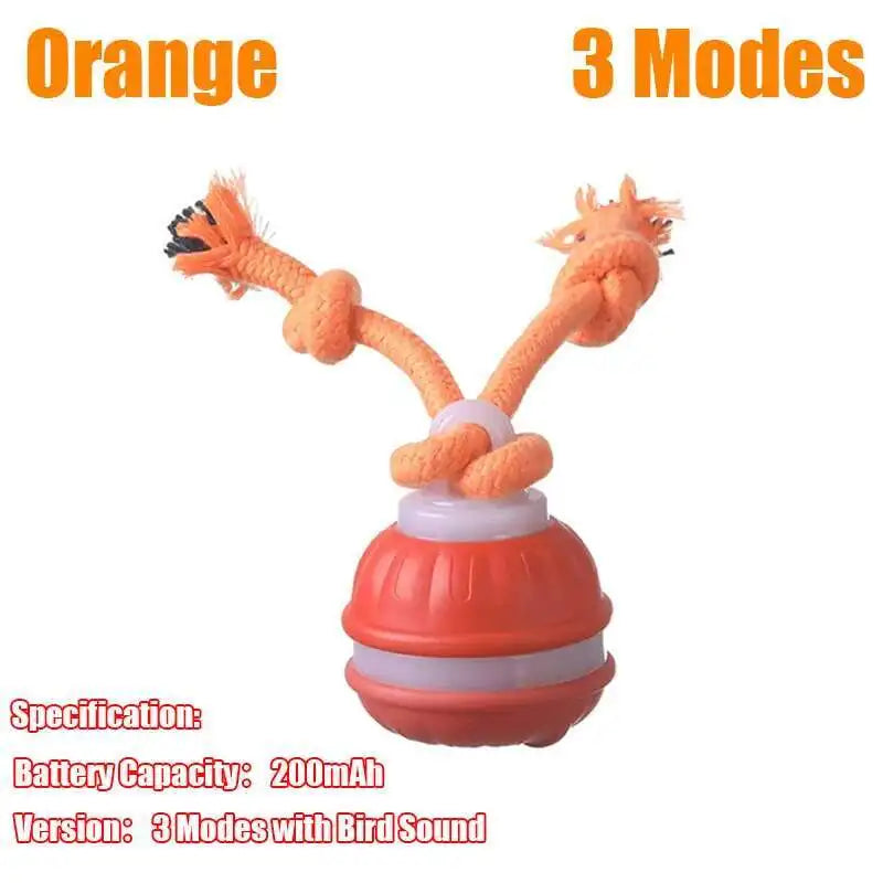Smart Interactive Teasing Ball With Motion Activated Automatic Moving Squeaky Dog Toy Balls 
 Chew Toys Knot Rope