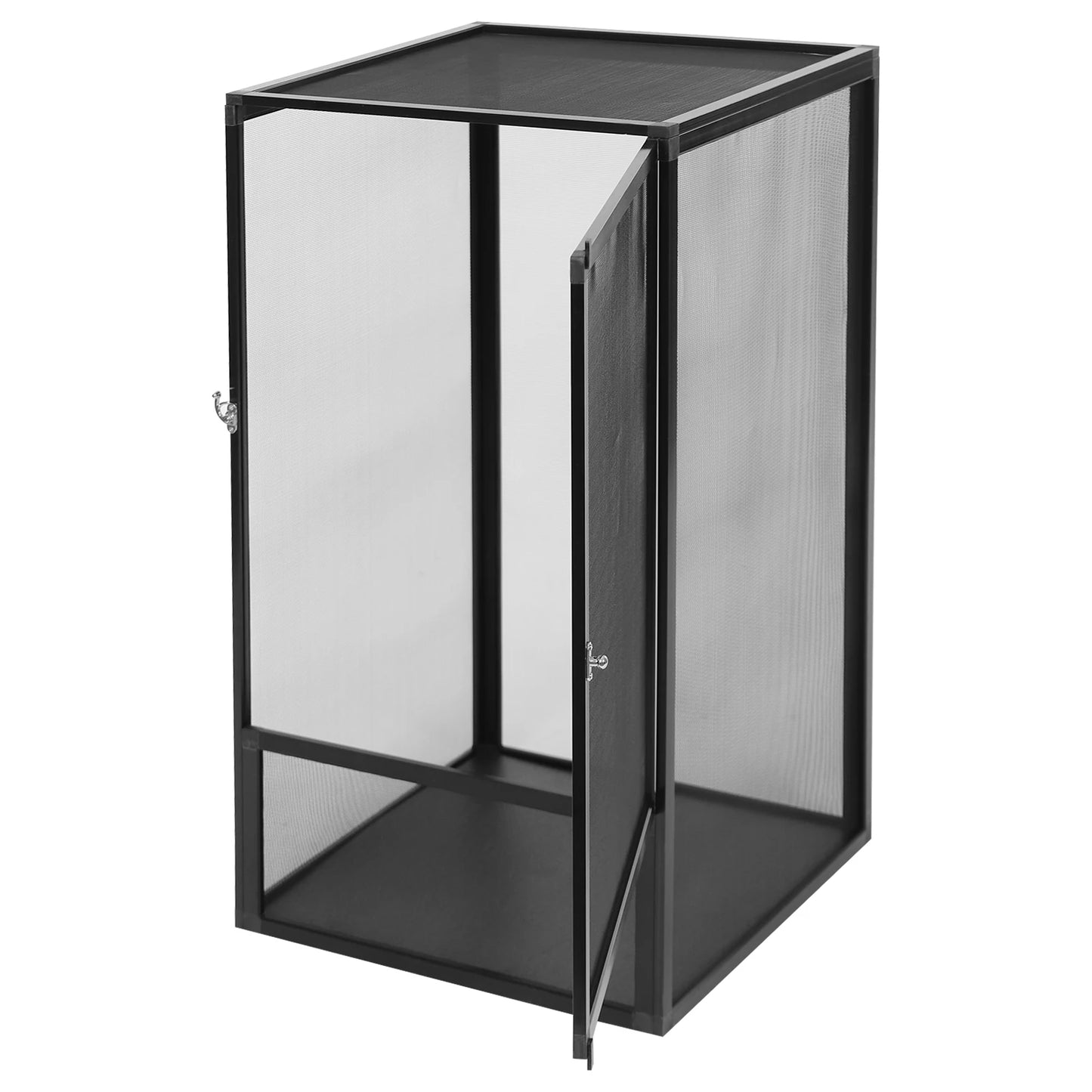 Micro Habitat Terrarium Enclosure, Rectangular Freestanding Reptile Feeding Box Pet Net Box Black 20kg